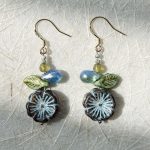Vintage Blue-lined Five-Petal Flower Imported Czech Glass
