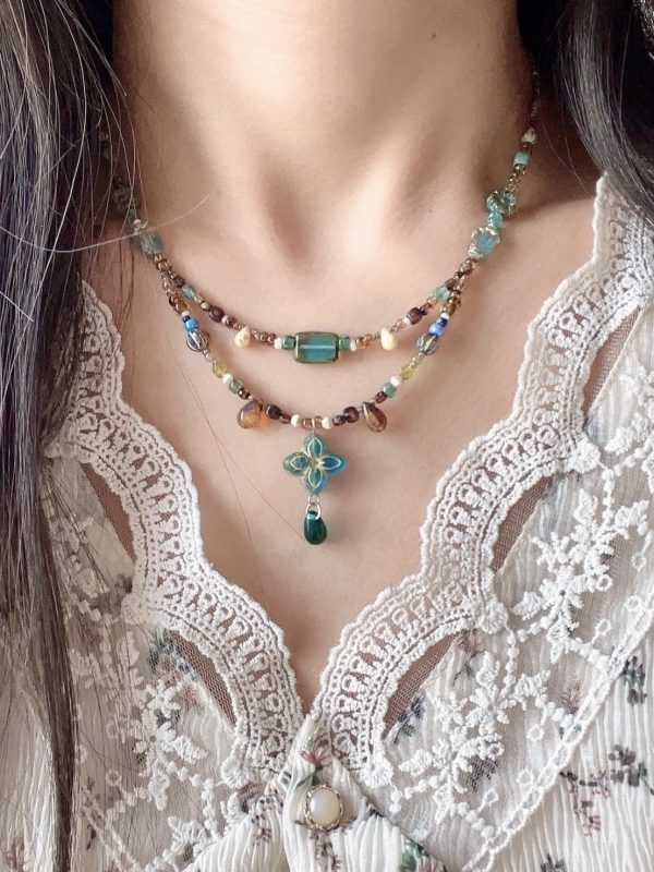 Original Czech crystal clover necklace